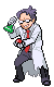 the researcher trainer class from Gen 4, looking unhinged