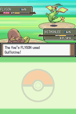 a level 5 Flygon uses Guillotine
