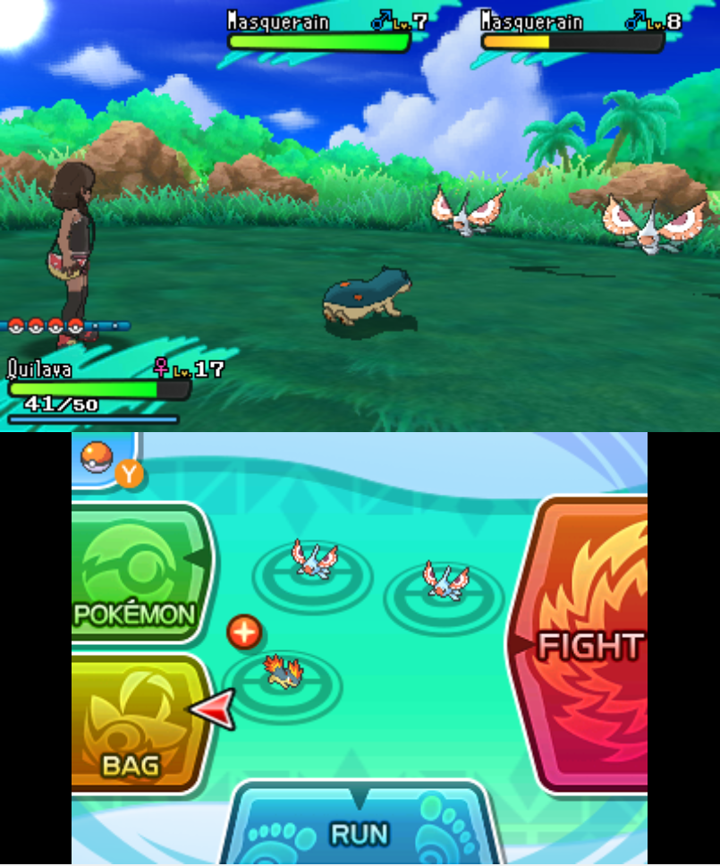 SOS! SOS! Please help me, other Masquerain!! battle versus two masquerains, at level 7 and 8