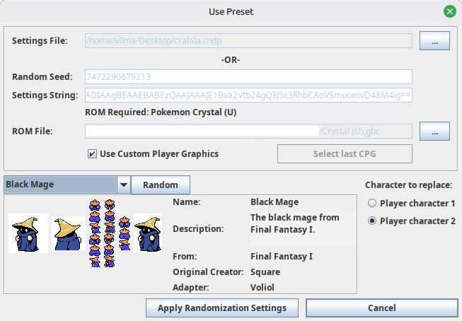 the Randomizer's GUI